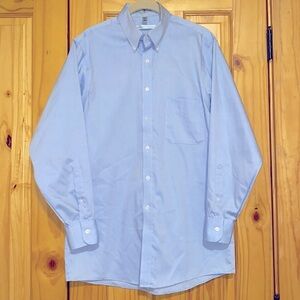 Geoffrey Beene wrinkle-free men’s dress shirt longsleeve button down light blue‌